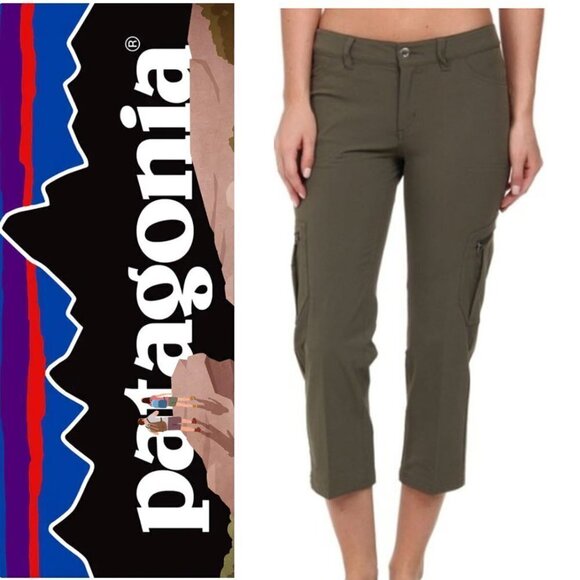 Patagonia Green Tribune Capri Pants Hiking Outdoor Crop Pants Size 4 - Picture 1 of 12